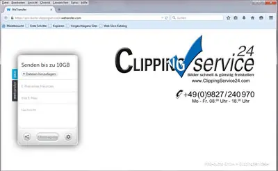 Bilder über WeTransfer hochladen Bildübertragung per WeTransfer